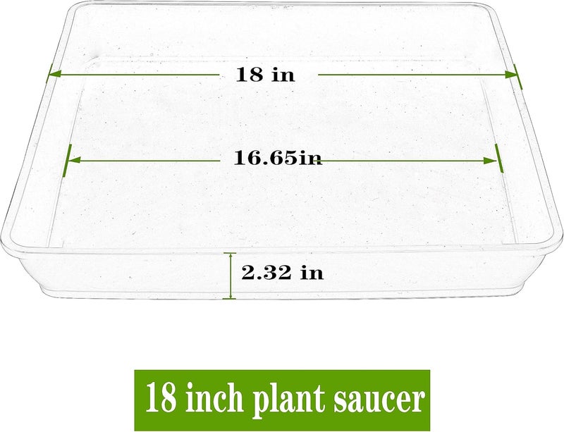 LWALRS Square Plant Saucer 18 Inch 4 Pack, Durable Plastic Plant Saucer, Garden Large Deep Plant Trays for Pots, Heavy Duty Plant Pot Saucers, Planters for Indoors and Outdoors Plants. - Image 2